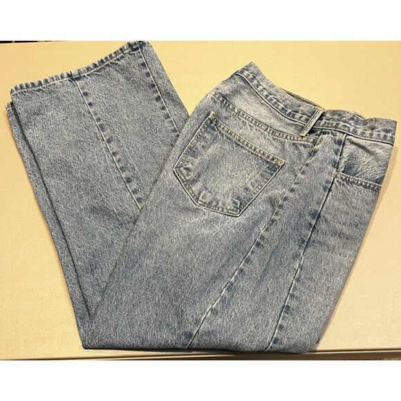 Just Black Barrel Jeans Wide Leg Twist Medium Denim Womens Size 31 - Picture 4 of 14